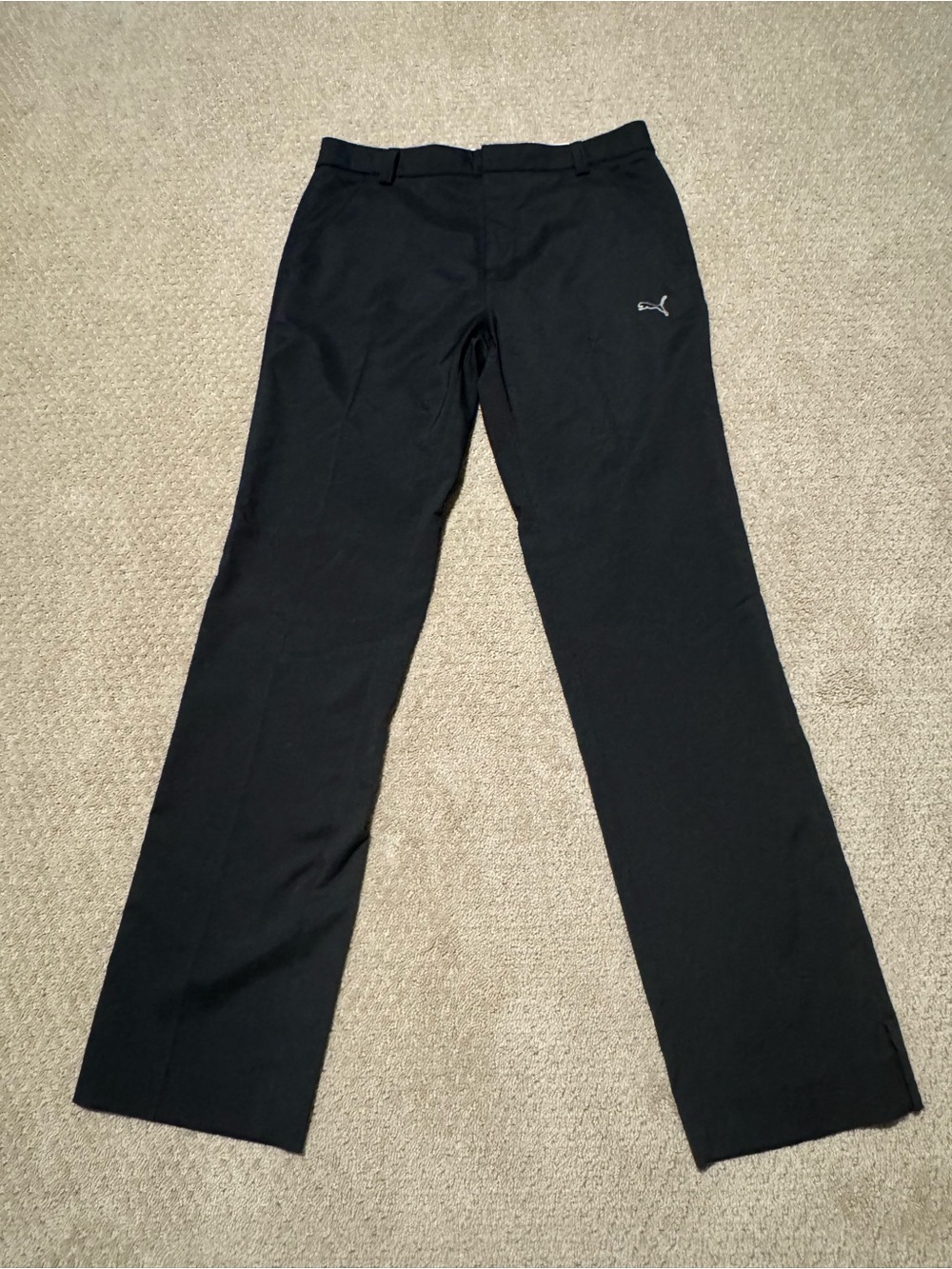 Puma Men's Black Straight-Leg Golf Pants